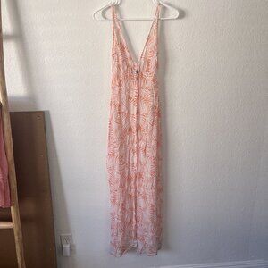 For Love And Lemons Size Small Desert Palm Dress Peach White Leaf